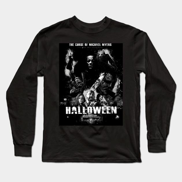 Halloween 2022 Black and white Long Sleeve T-Shirt by SAN ART STUDIO 